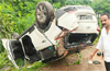 Mangaluru: Car crashes into fruit-laden tempo near Kolnadu, five seriously injured